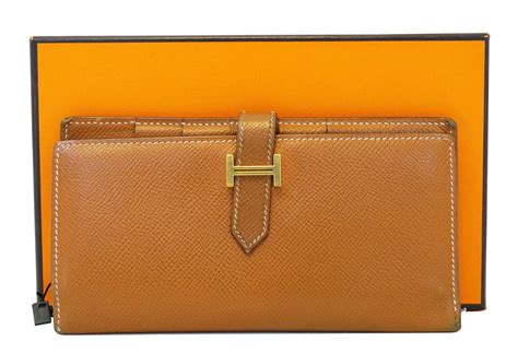 hermes brown leather wallet|Hermes bifold wallet.